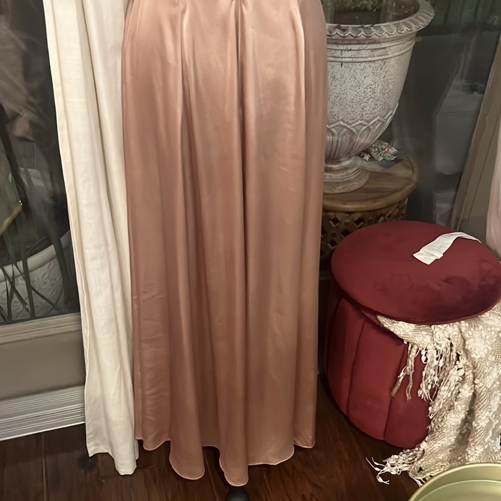 Galina Signature David’s Bridal bridesmaid dress gown illusion Keyhole - Sand 4 - Picture 15 of 17